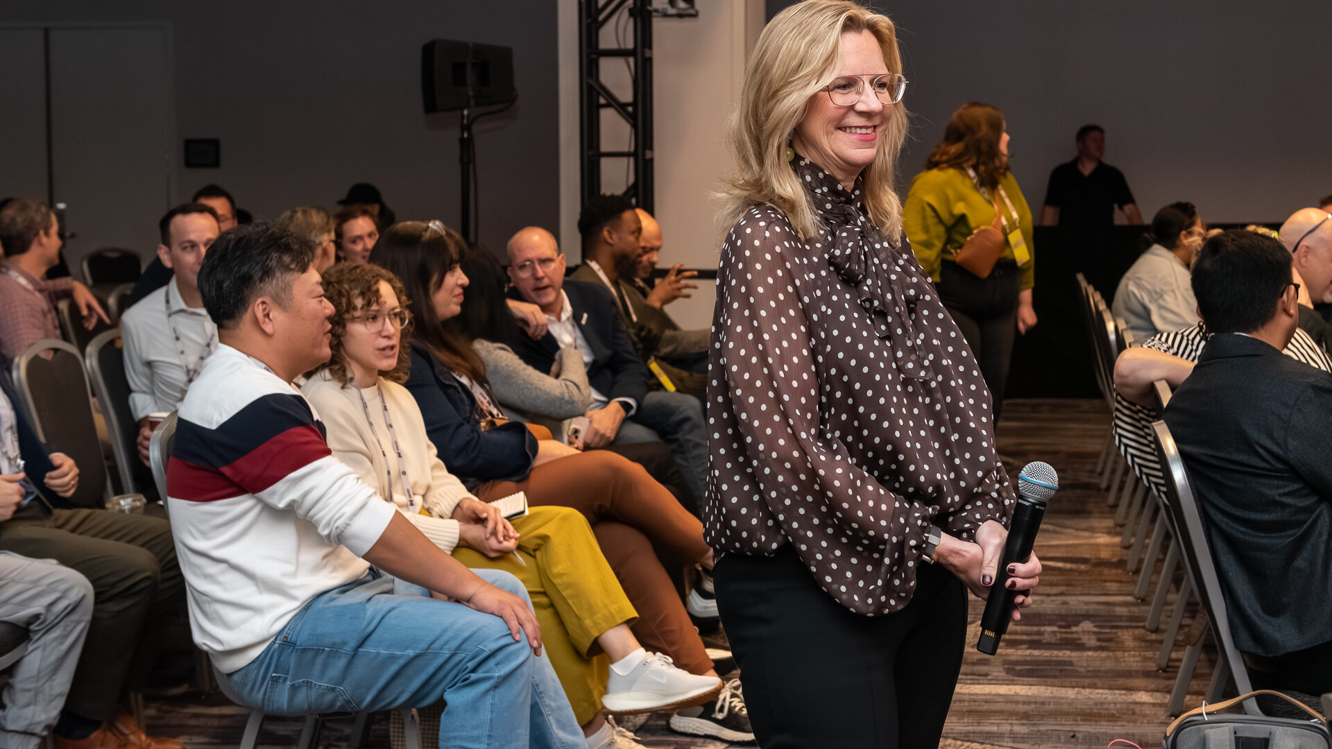 Cybelle Jones moderating a Q&A session