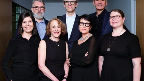 C&G Partners leadership team standing together in a group portrait, including Anna Crider, who joins the firm as Partner for experiential graphic design.