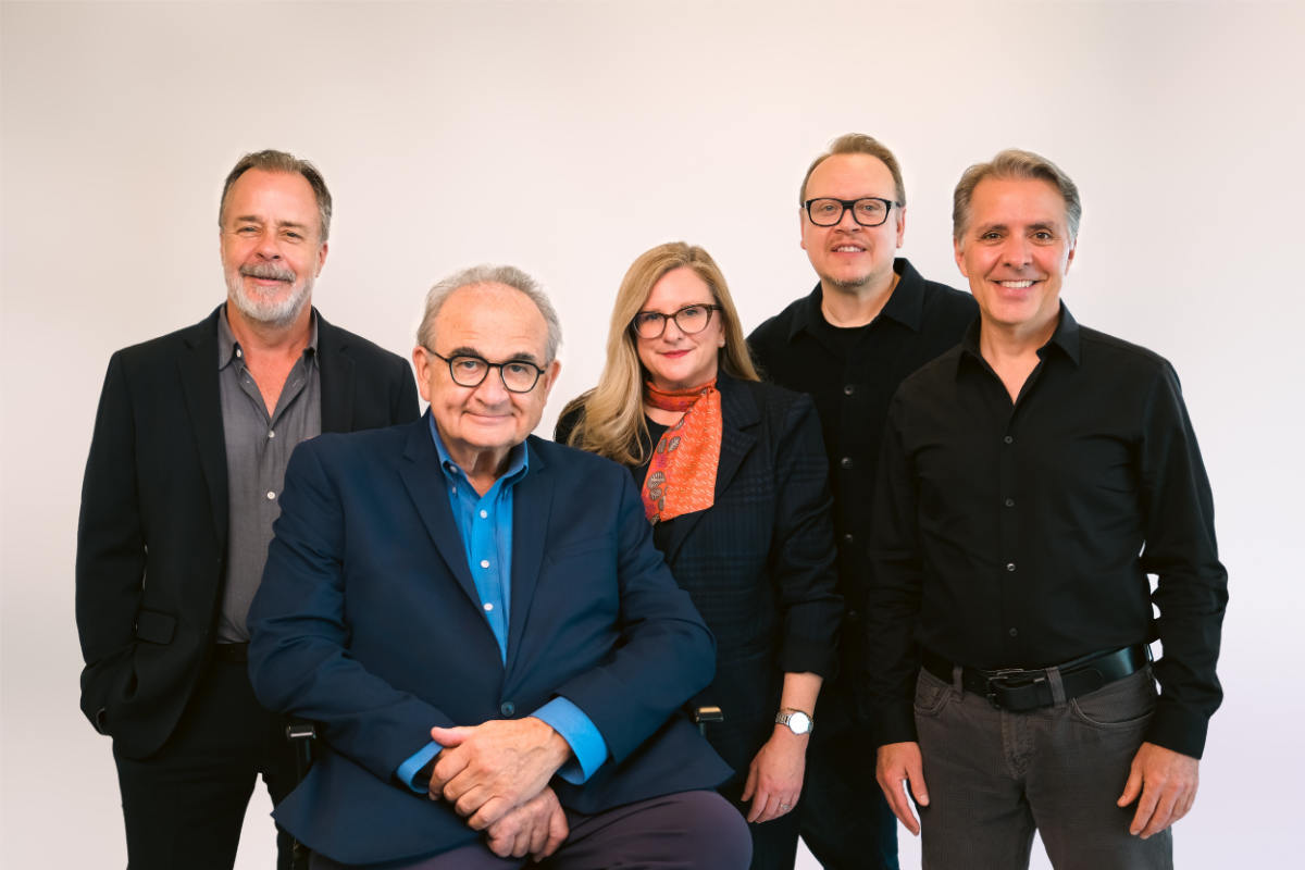 Left to right: Brad Shelton, Vice President of Story and Creative; Bob Rogers, Founder; Carmel Lewis, President; Christian Lachel, Chief Creative Officer; and Matthew Solari, Vice President of Story and Creative. BRC Imagination Arts.